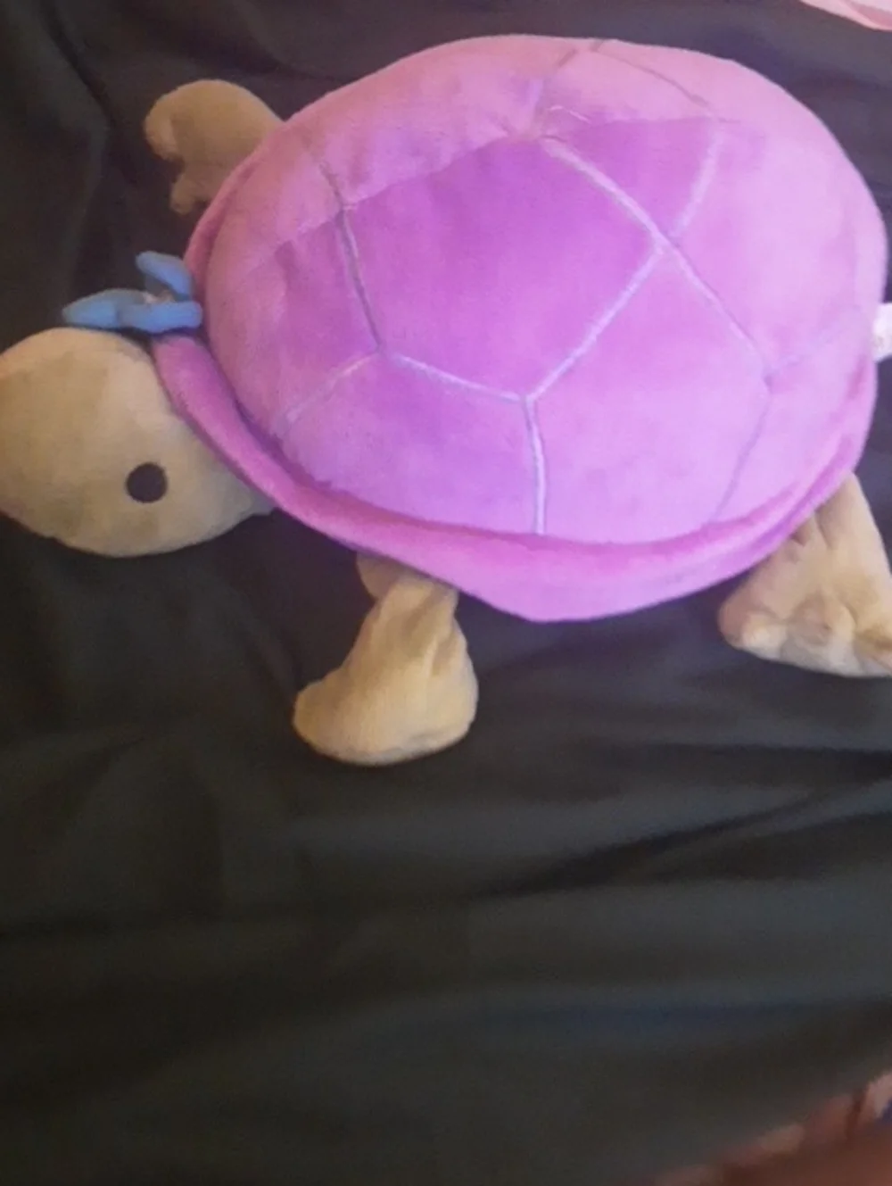 Plush Purple Turtle Stuffed Animal with Beige Accents - Cute Cuddly Toy